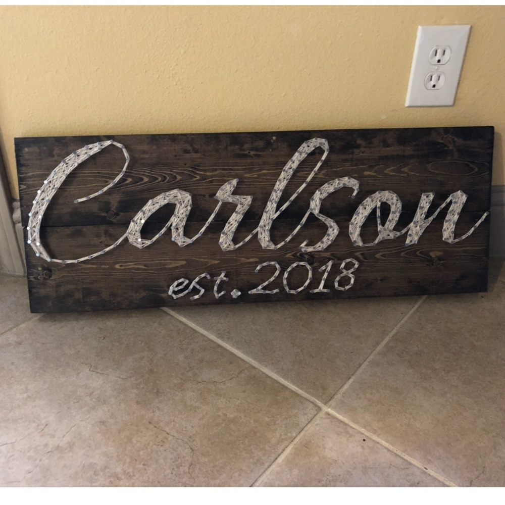 last name board design